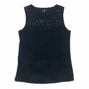 Gap Black Sleeveless Tank Top Blouse Rhinestone Chest Size XS
